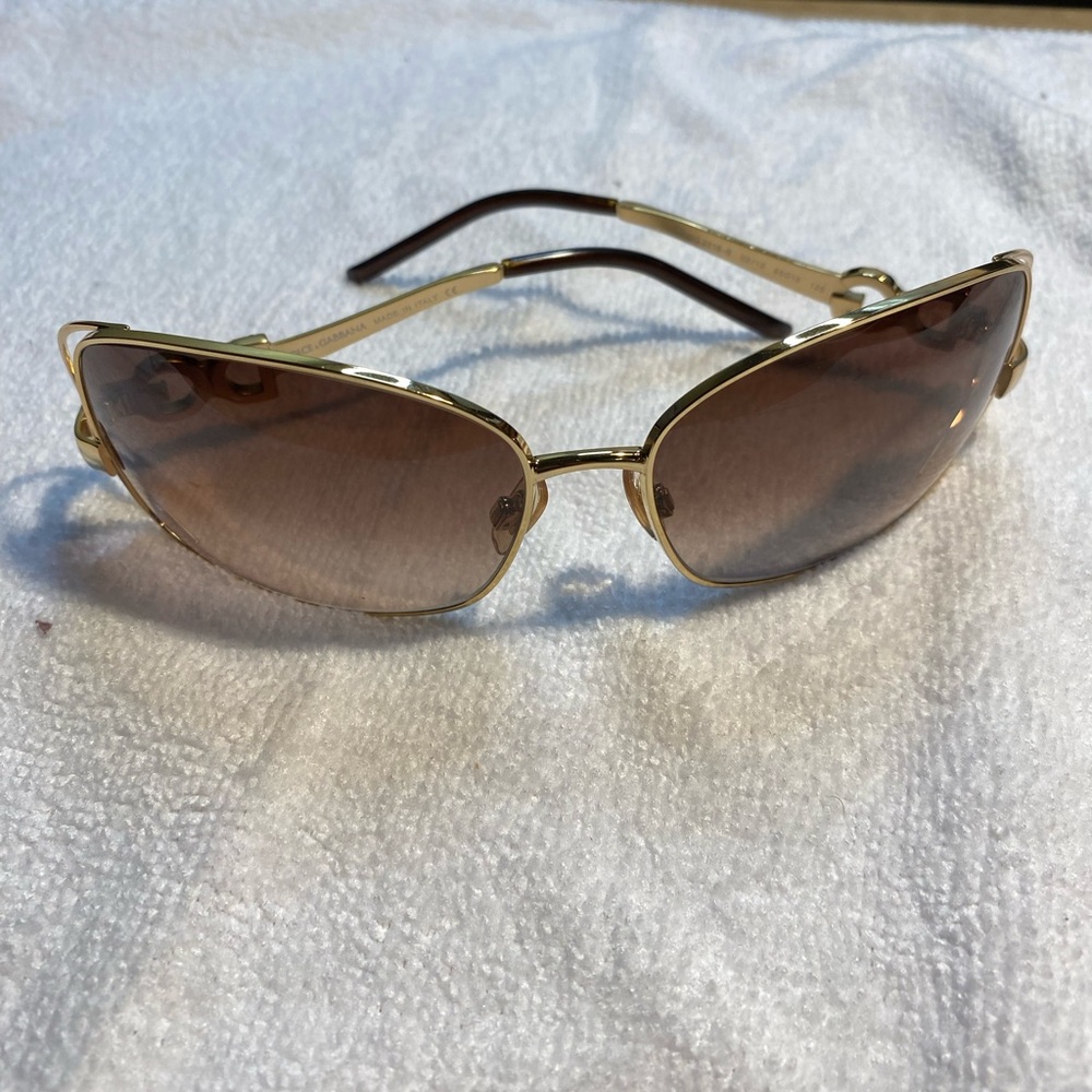 DOLCE & GABBANA authentic Gemstone/Gold colored sunglasses - case and dust bag - Picture 6 of 13